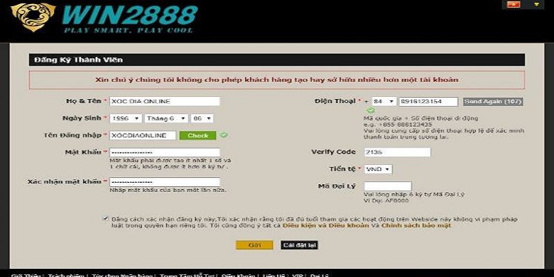 Các bước tham gia Win2888 