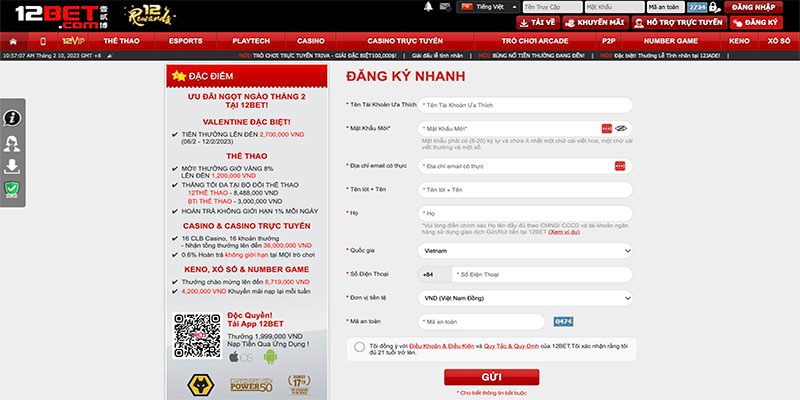 Đăng ký chơi xóc đĩa 12BET