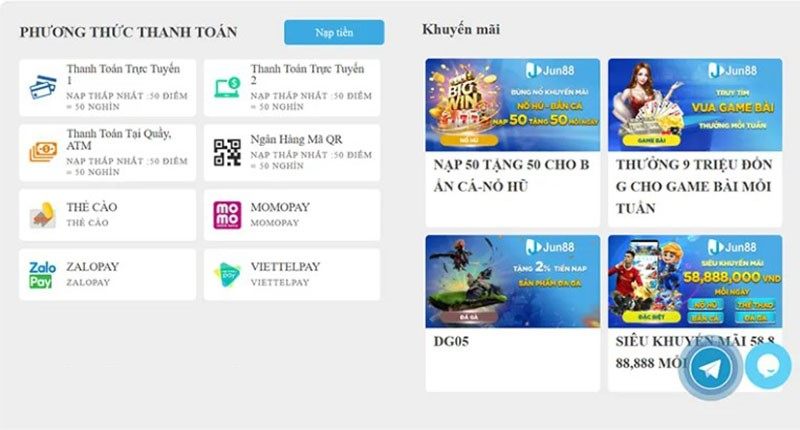 Nạp tiền xóc đĩa Jun88 