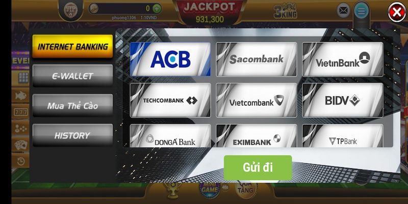 Nạp tiền xóc đĩa 3king 