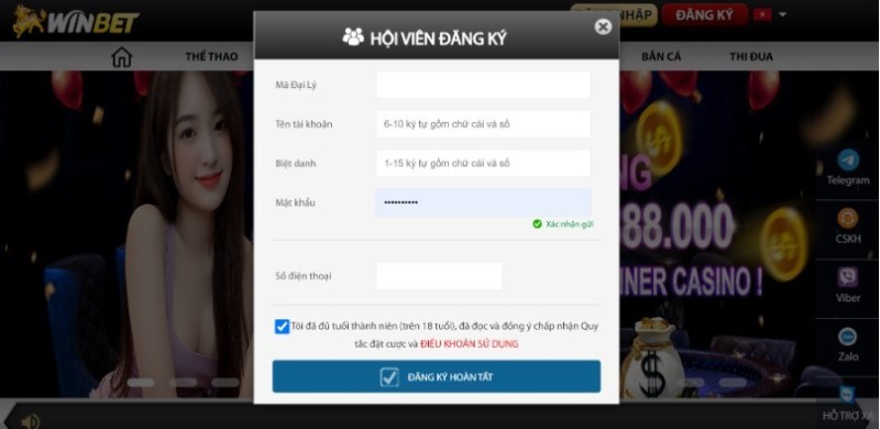 Đăng ký chơi Xóc đĩa Winbet